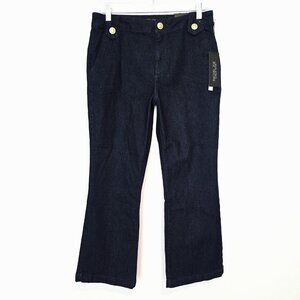 Rachel Zoe Cropped Flare Jeans Size 8 Dark Blue NWT